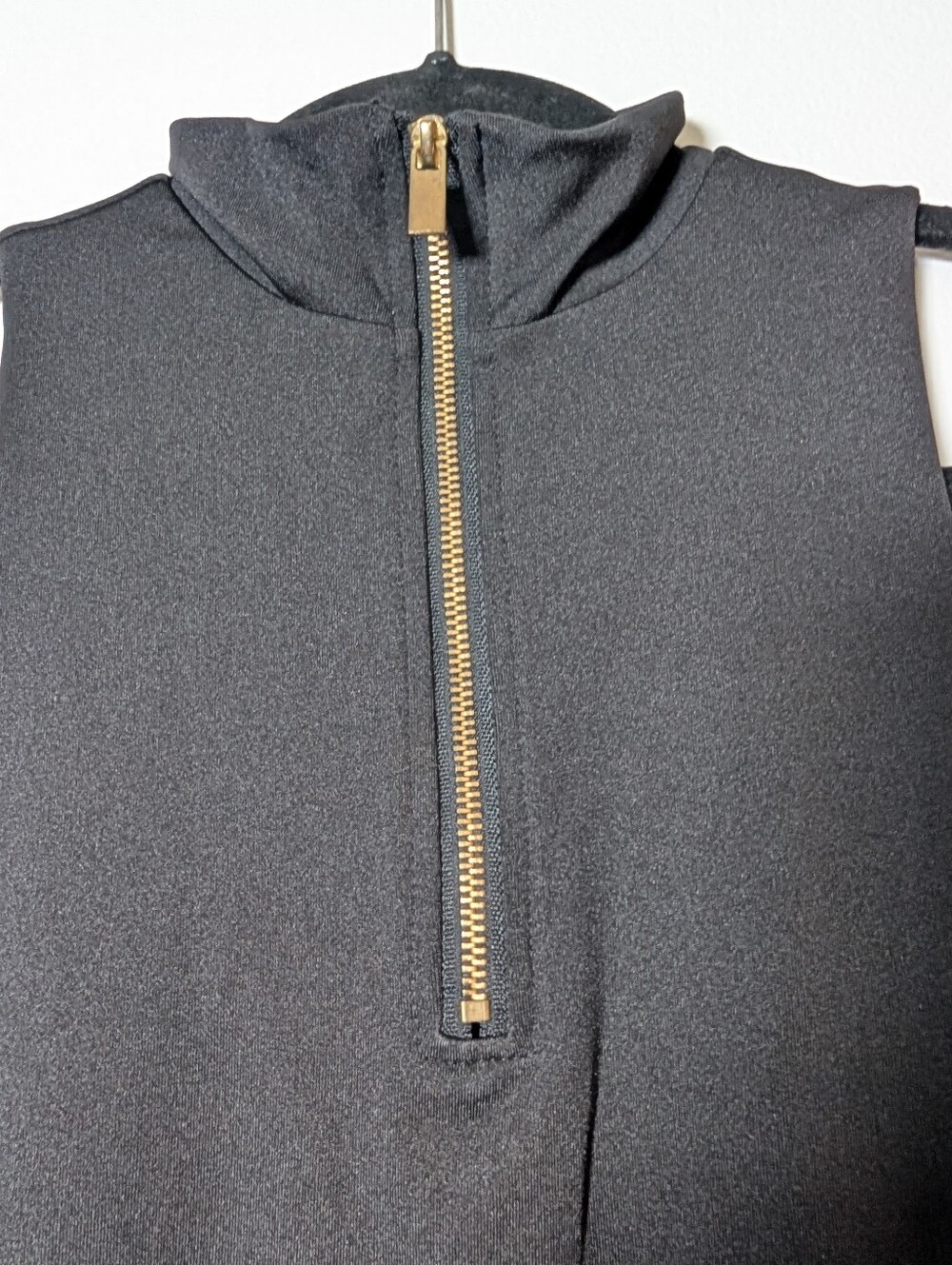 Derek Heart Black Sleeveless Mini Dress with Gold Zip Size S - Picture 4 of 5